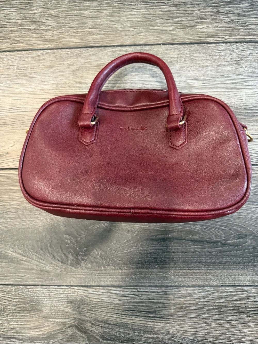 Michael Kors Burgundy Leather Mini Top-Handle Bag